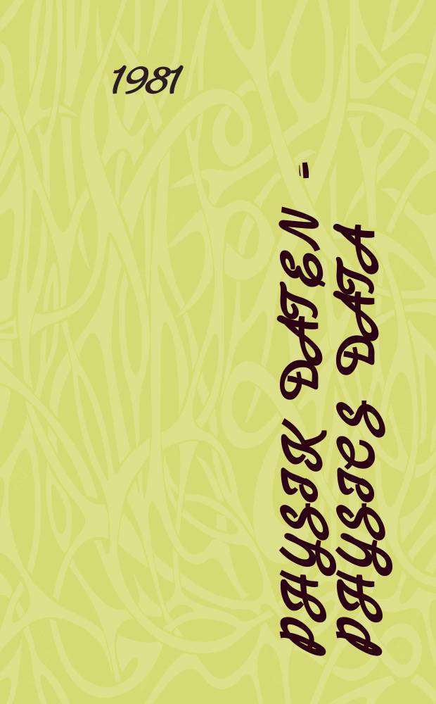 Physik Daten = Physics data