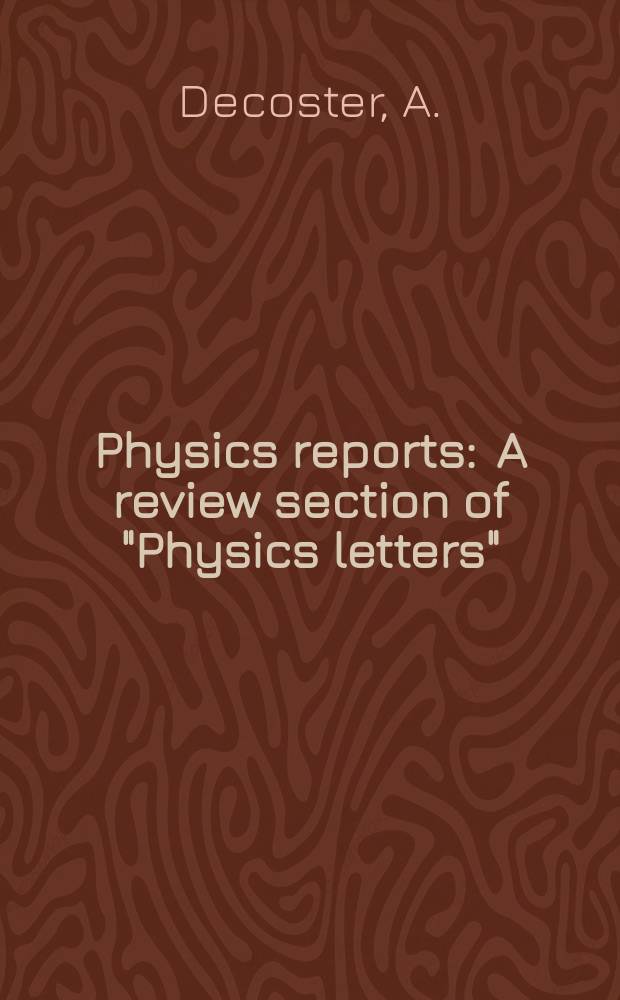Physics reports : A review section of "Physics letters" (Sect. C). Vol.47, №5 : Nonlinear travelling waves in a homogeneous ...