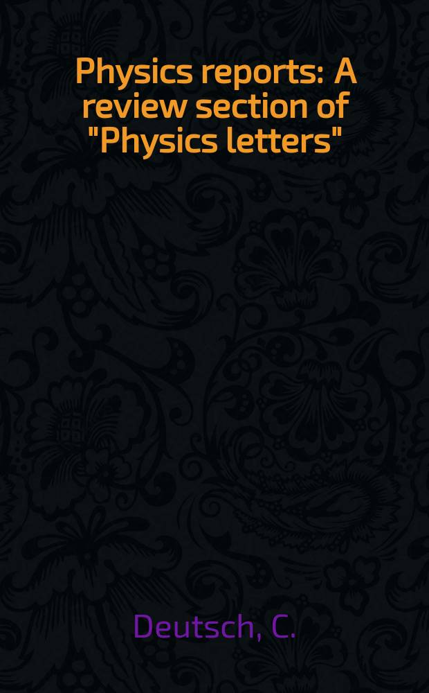 Physics reports : A review section of "Physics letters" (Sect. C). Vol.69, №2 : Nodal expansions for strongly ...