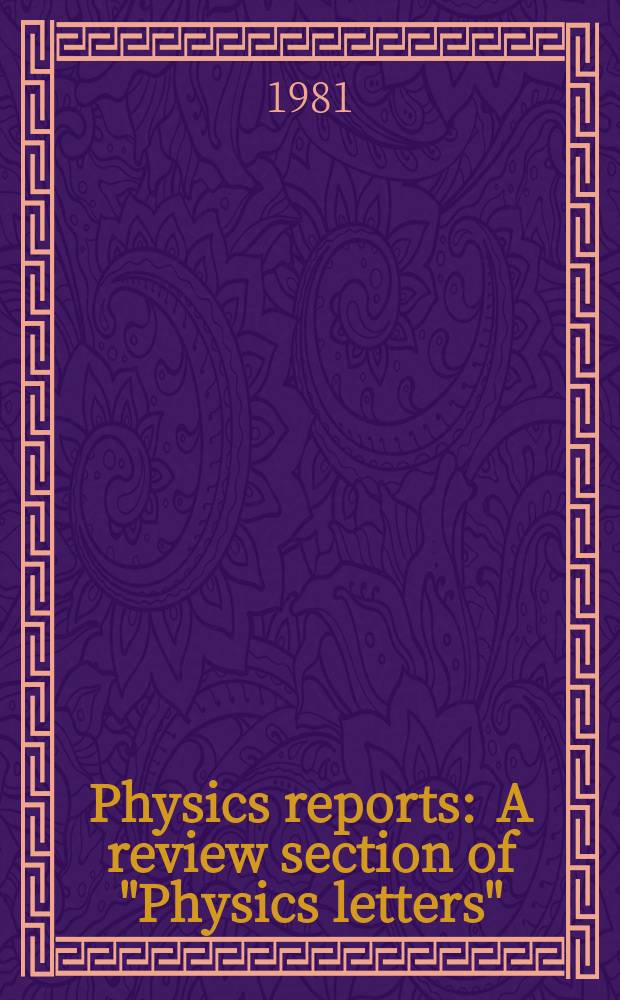 Physics reports : A review section of "Physics letters" (Sect. C). Vol.71, №3 : Quasiconfigurations and ...