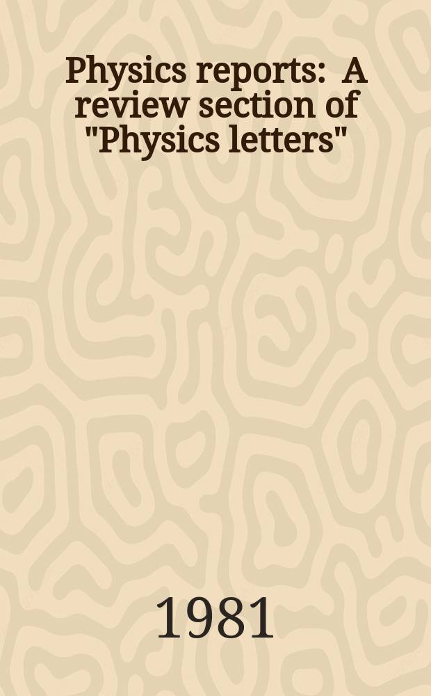 Physics reports : A review section of "Physics letters" (Sect. C). Vol.73, №5 : Static quadrupole moments of first 2+ states ...