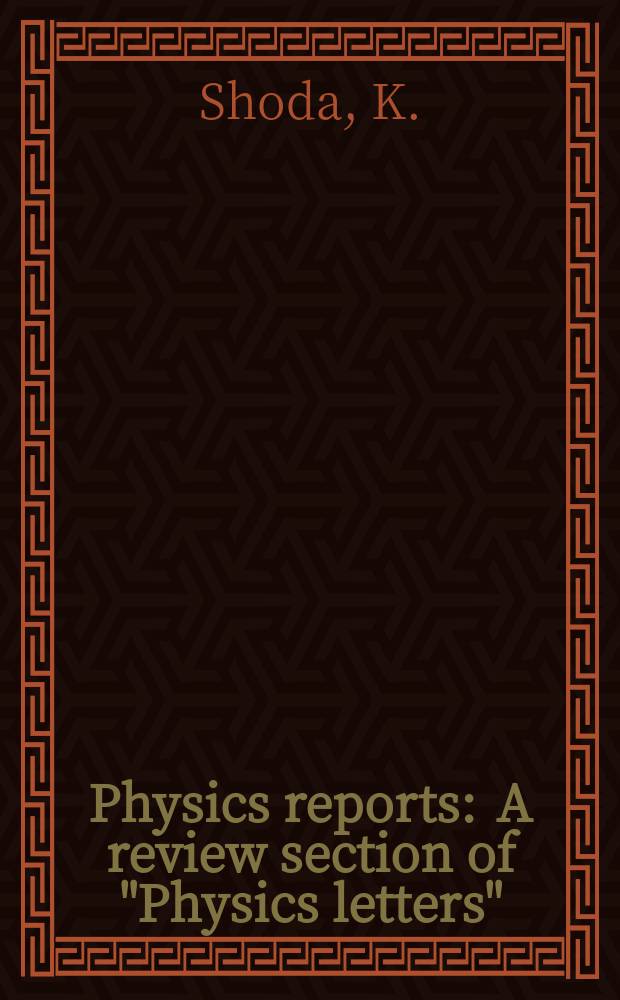 Physics reports : A review section of "Physics letters" (Sect. C). Vol.53, №5 : Isospin effect in photoproton reaction ...