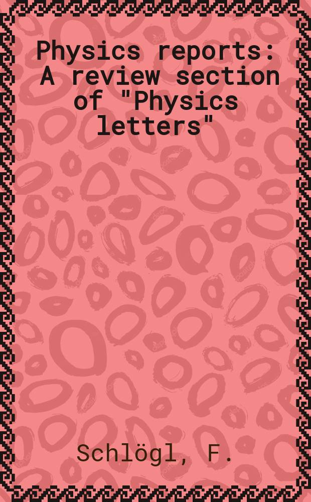 Physics reports : A review section of "Physics letters" (Sect. C). Vol.62, №4 : Stochastic measures in ...