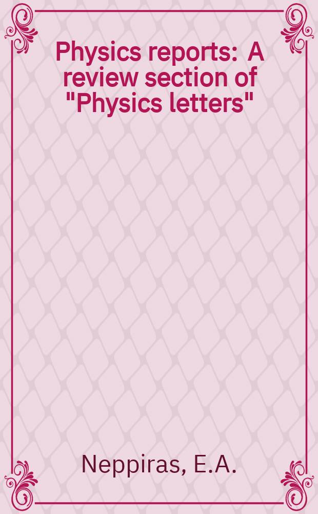 Physics reports : A review section of "Physics letters" (Sect. C). Vol.61, №3 : Acoustic cavitation