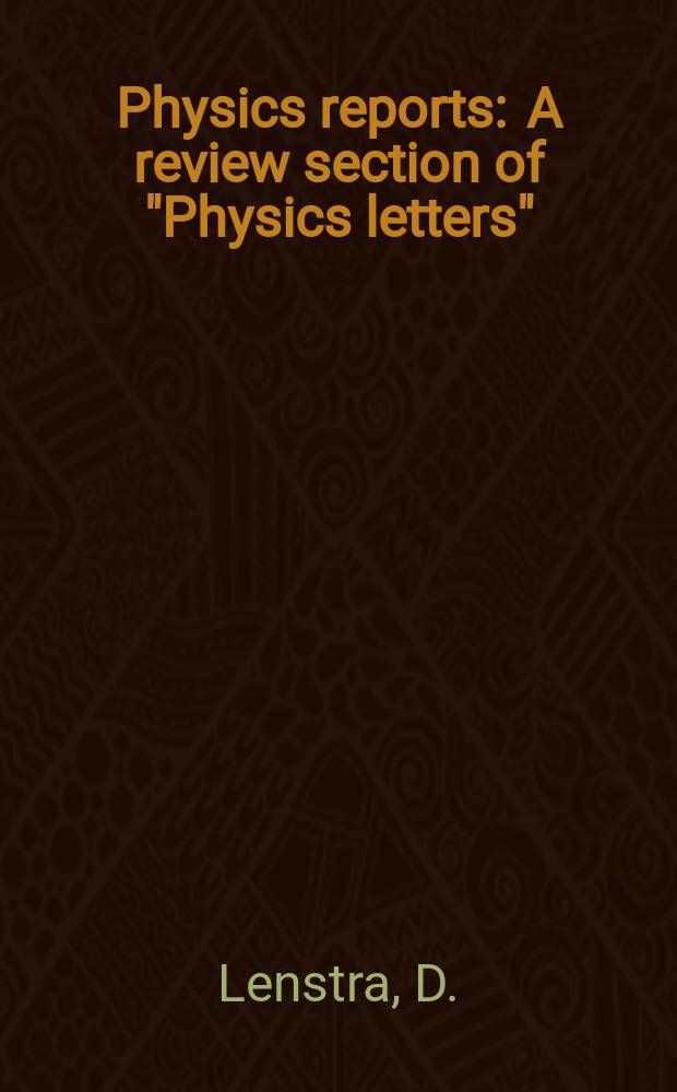 Physics reports : A review section of "Physics letters" (Sect. C). Vol.59, №3 : On the theory of polarization effects in gas lazers