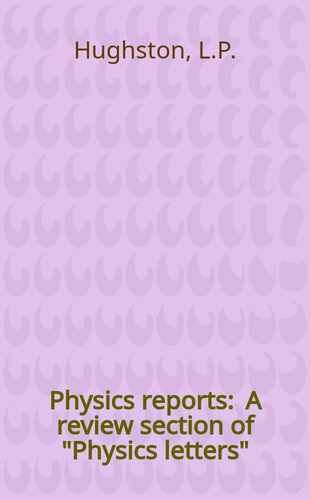 Physics reports : A review section of "Physics letters" (Sect. C). Vol.100, №5 : A CP⁵ calculus ...