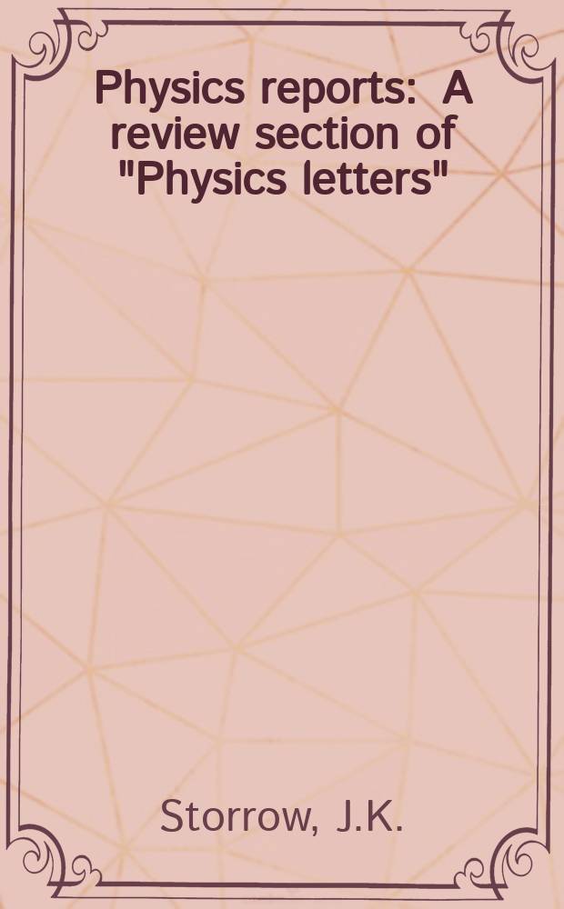 Physics reports : A review section of "Physics letters" (Sect. C). Vol.103, №6 : Baryon exchange processes