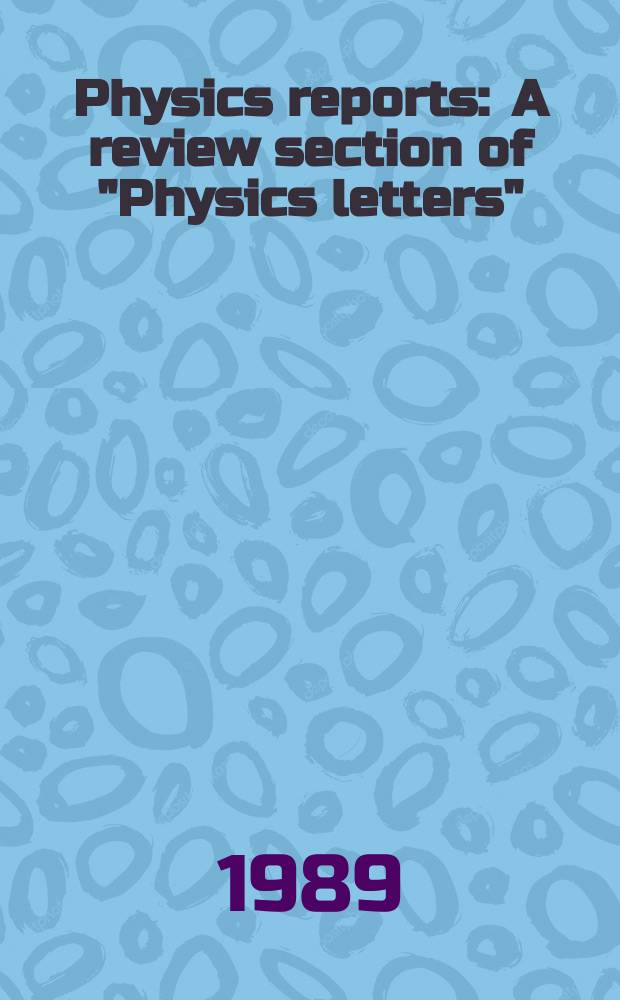 Physics reports : A review section of "Physics letters" (Sect. C). Vol.173, №1 : BB mixing