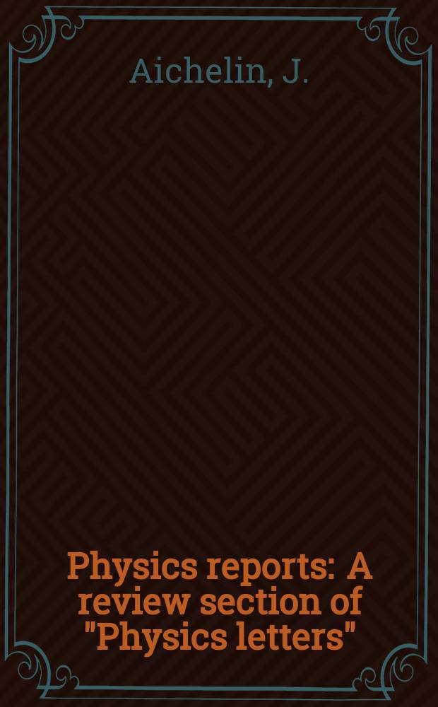 Physics reports : A review section of "Physics letters" (Sect. C). Vol.202, №5/6 : "Quantum" molecular dynamics