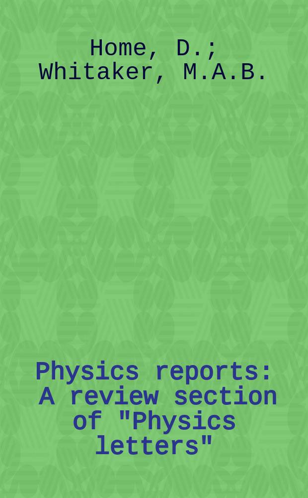 Physics reports : A review section of "Physics letters" (Sect. C). Vol.210, №4 : Ensemble interpretations of quantum mechanics