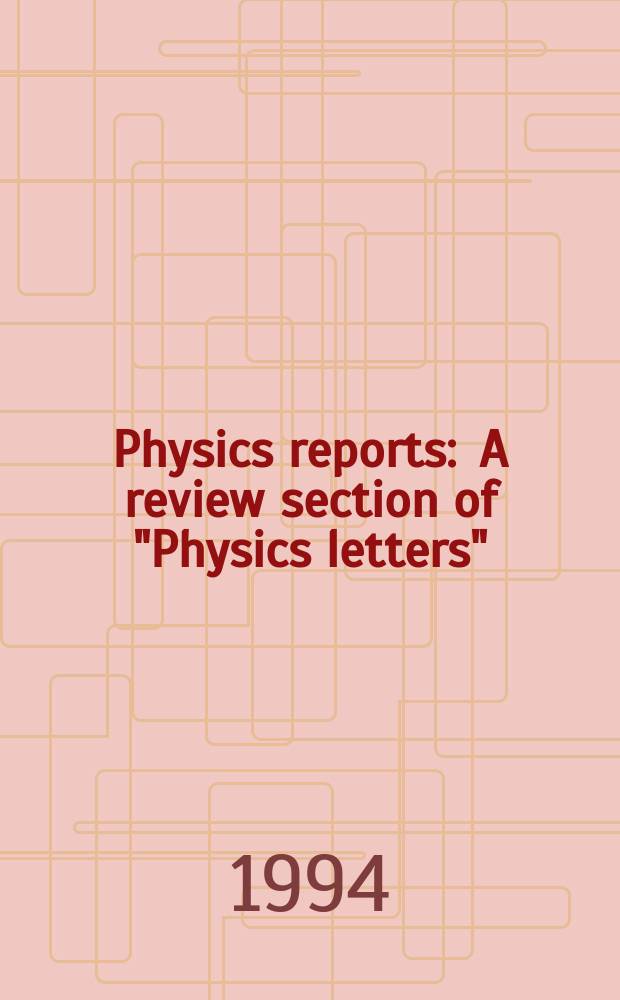 Physics reports : A review section of "Physics letters" (Sect. C). Vol.243, №6 : The elementary process of bremsstrahlung