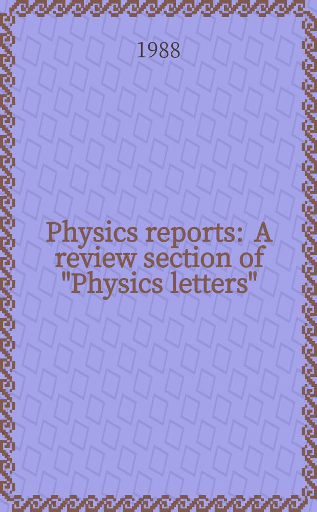 Physics reports : A review section of "Physics letters" (Sect. C). Vol.168, №2 : Aperiodic crystals