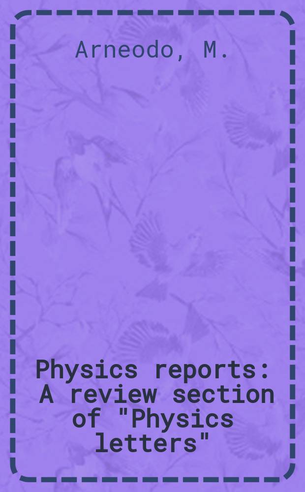 Physics reports : A review section of "Physics letters" (Sect. C). Vol.240, №5/6 : Nuclear effects in structure functions