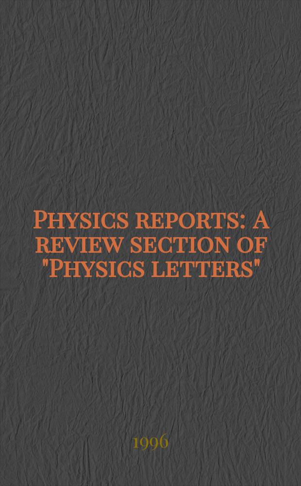 Physics reports : A review section of "Physics letters" (Sect. C). Vol.275, №2/3 : On stochastic approaches of nuclear dynamics