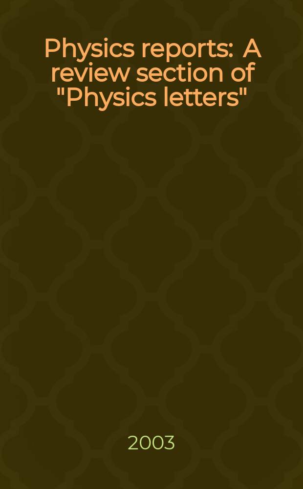 Physics reports : A review section of "Physics letters" (Sect. C). Vol.388, №2/4 : Generalized parton distributions