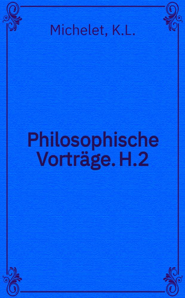 Philosophische Vortr&auml;ge. H.2 : Ueber Ideal-Realismus. Ueber das Problem der Materie