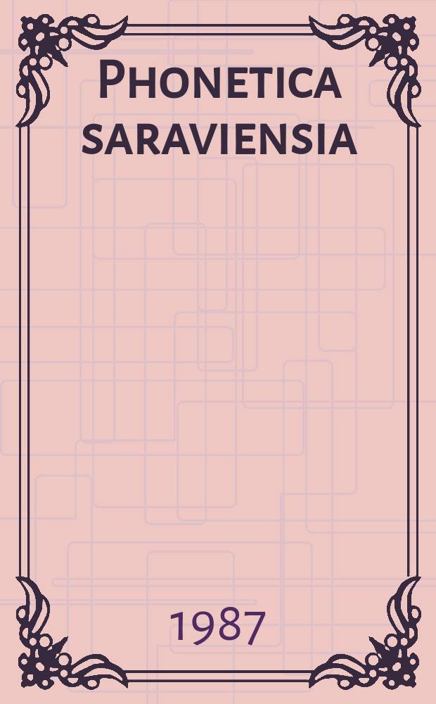 Phonetica saraviensia : Veröff. des Inst. fur Phonetik, Univ. des Saarlandes. №8 : Kontrastives Aussprachewörterbuch English- ...