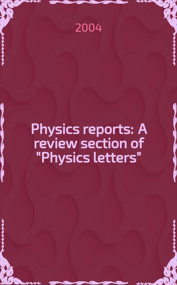 Physics reports : A review section of "Physics letters" (Sect. C). Vol.399, №4 : Manipulation of large molecules ...