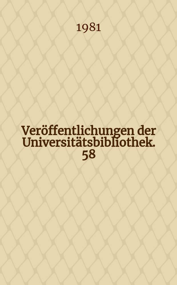 Veröffentlichungen der Universitätsbibliothek. 58 : Mecklenburgische Periodica in den Beständen ...