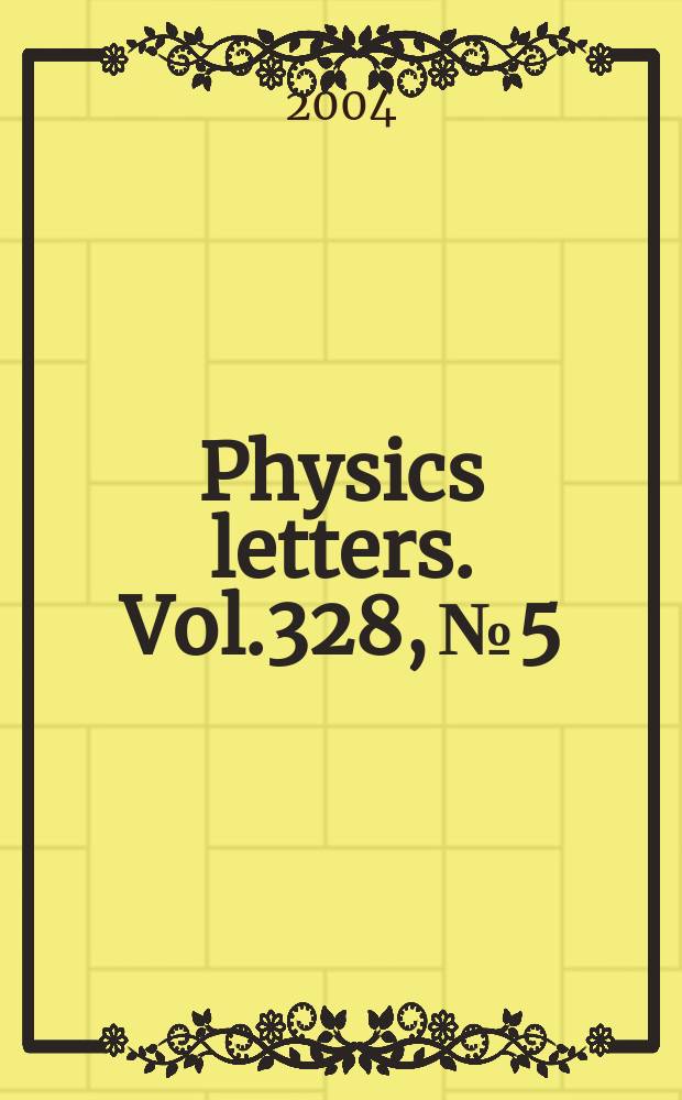Physics letters. Vol.328, №5