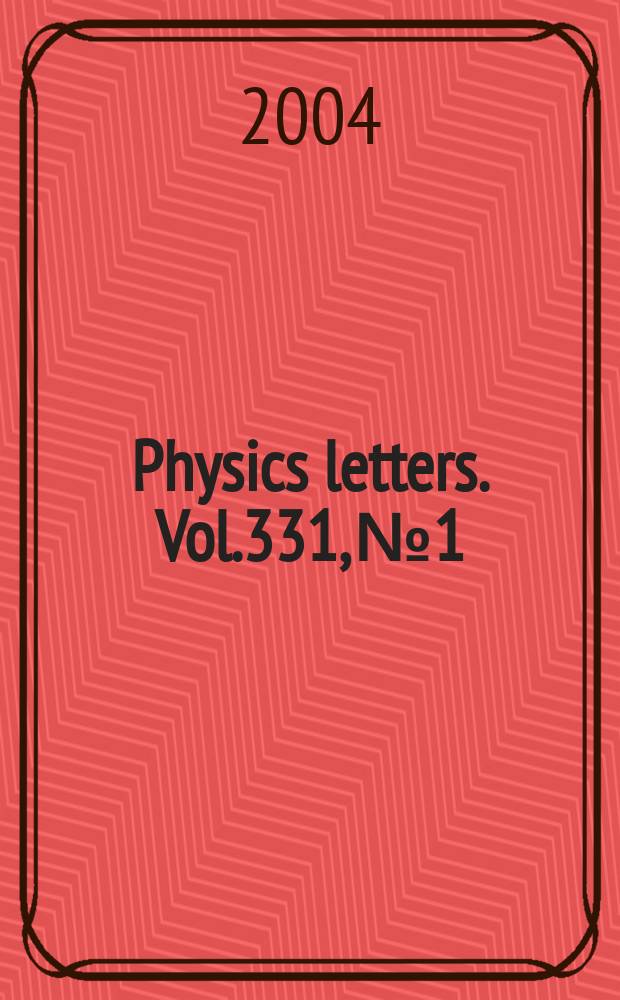 Physics letters. Vol.331, №1/2