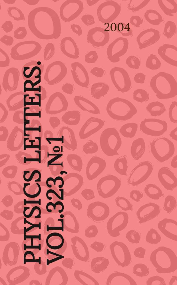 Physics letters. Vol.323, №1/2