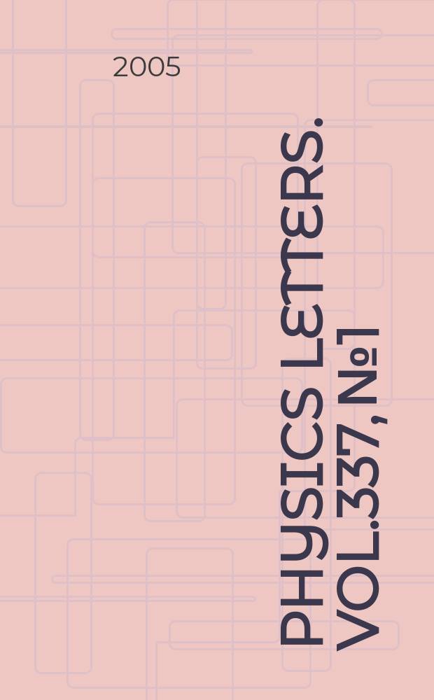 Physics letters. Vol.337, №1/2