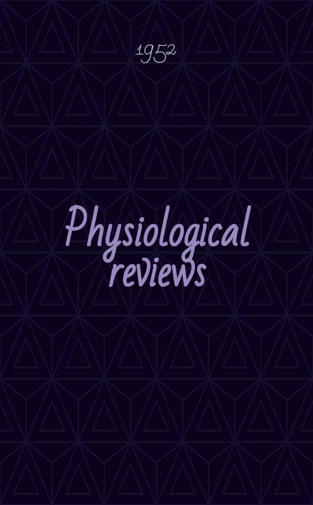 Physiological reviews : Supplement
