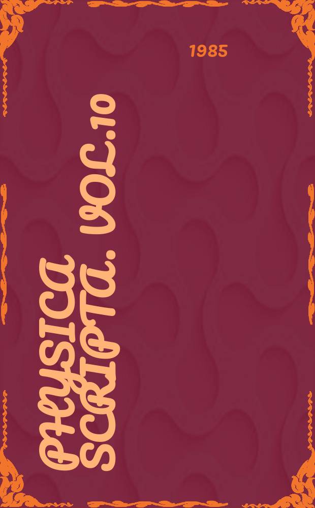 Physica scripta. Vol.10 : Disordered systems