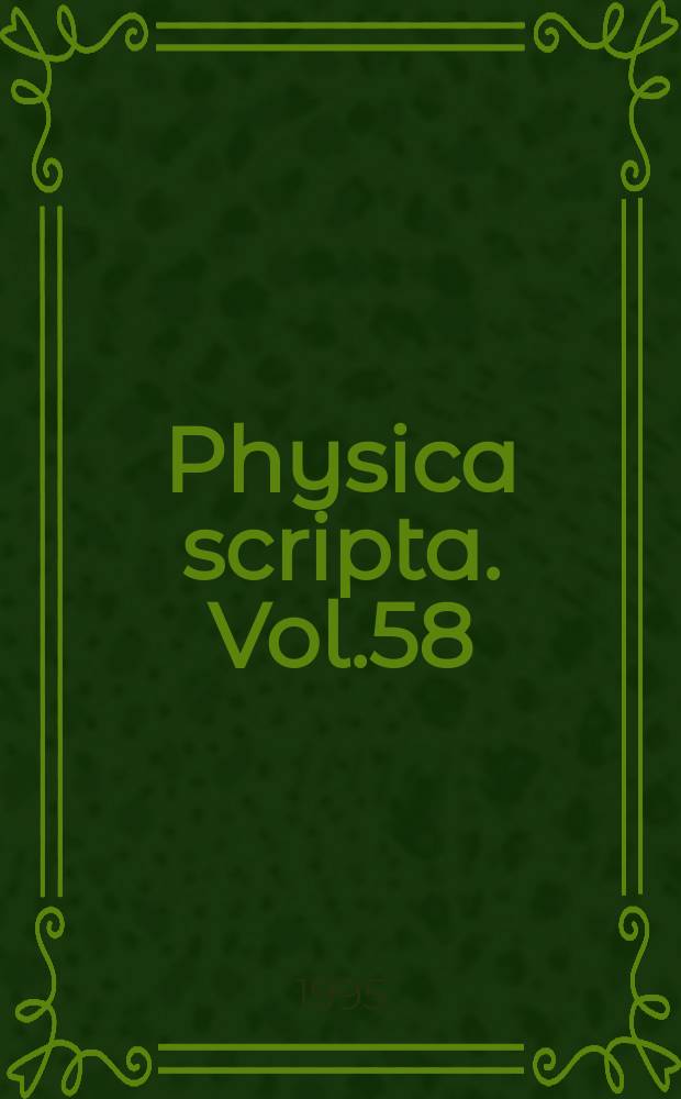 Physica scripta. Vol.58 : European group for atomic spectroscopy. Conference (26; 1994; Barcelona)