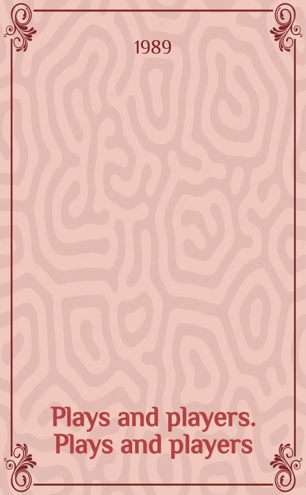 Plays and players. Plays and players