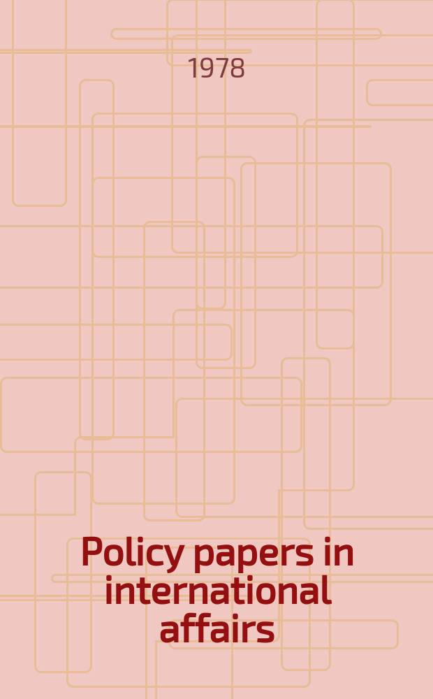 Policy papers in international affairs