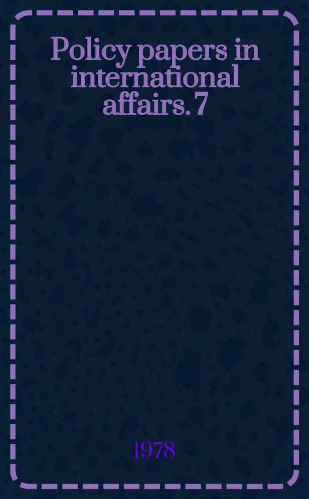 Policy papers in international affairs. 7 : Political syncretism in Italy