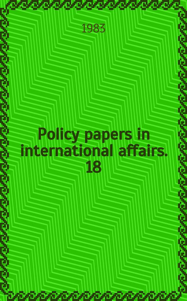 Policy papers in international affairs. 18 : Contemporary Islamic movements