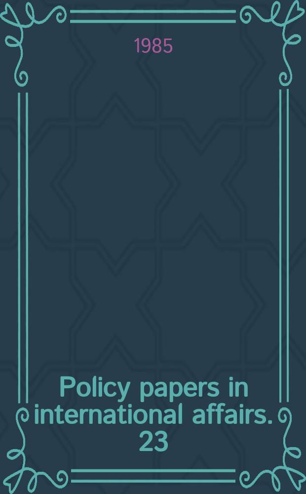 Policy papers in international affairs. 23 : NATO