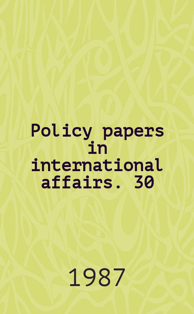 Policy papers in international affairs. 30 : Nuclear competition in South Asia