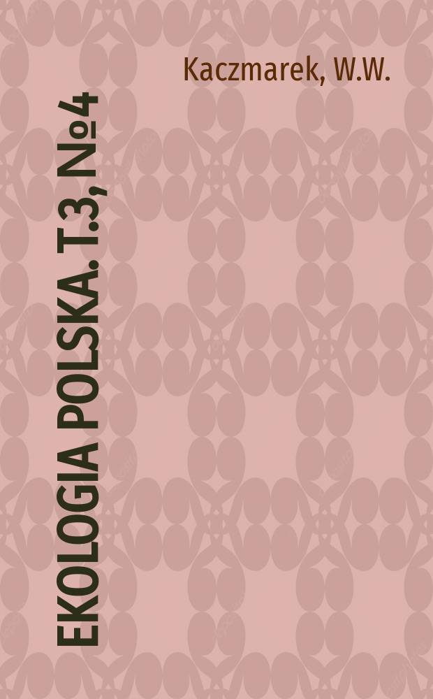 Ekologia polska. T.3, №4 : Badania nad wpływem mikroprądów wody na larw Tinodes waeneri (Tricheptera)