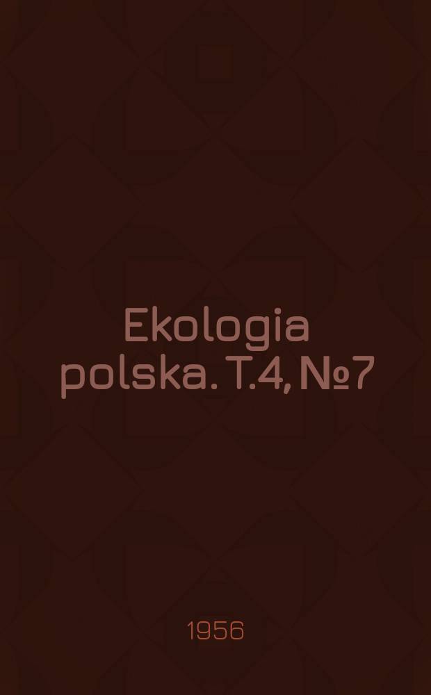 Ekologia polska. T.4, №7 : Badania nad dynamika przyrostu grubości u Plus sil vestris L. i Quercus rober L. w cajgu okresu wegetacyjnego