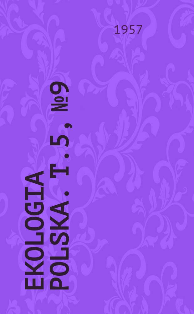 Ekologia polska. T.5, №9 : Investigation of experimentally induced population growth