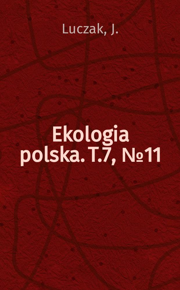 Ekologia polska. T.7, №11 : The community of spiders of the ground flora of pine forest