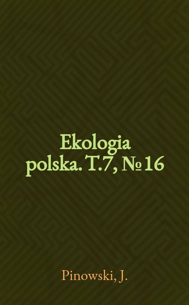 Ekologia polska. T.7, №16 : Factors influencing the number of feeding rooks (Corvus frugilegus frugilegus L.) in various field environments