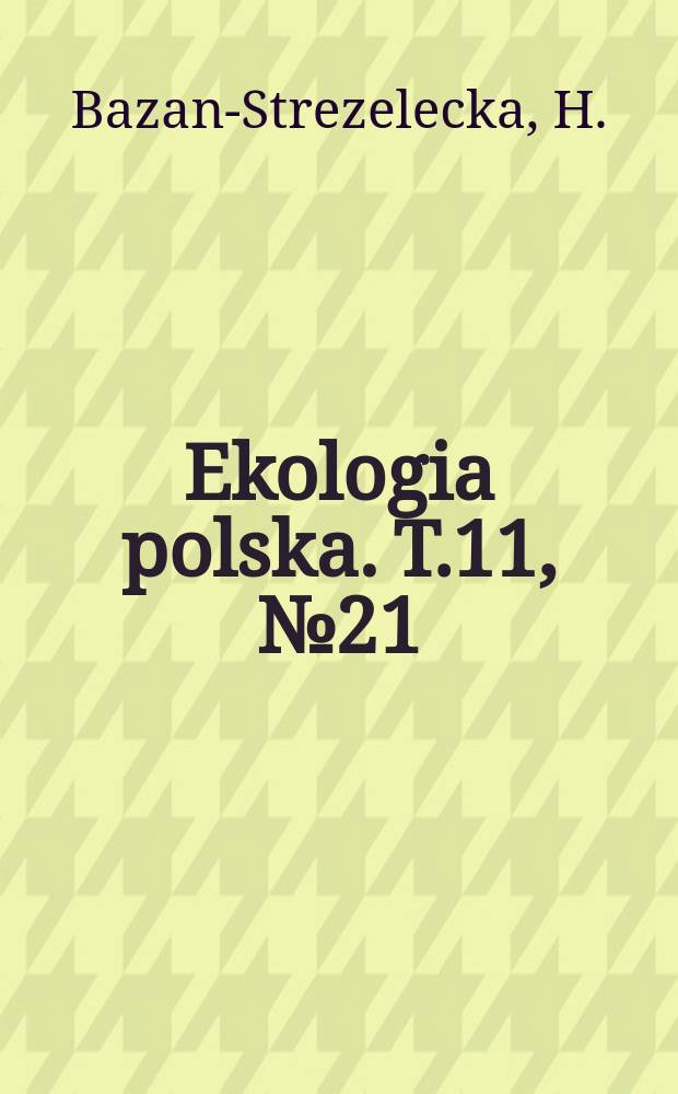 Ekologia polska. T.11, №21 : Attempts at an analysis of groupings of water mites (Acari, Hydrachnellae) in an ox-bow lake and a pond after peat-digging