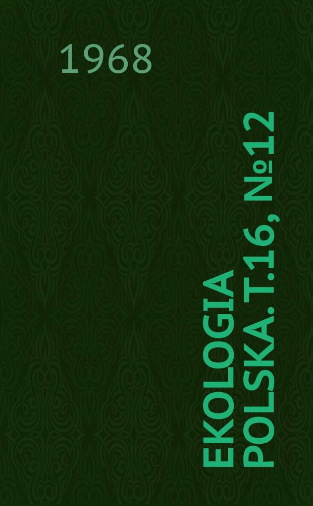 Ekologia polska. T.16, №12 : Influence de salinité et de la thermique sur les originels de la mer Baltique et de la Lagune de la Vistule