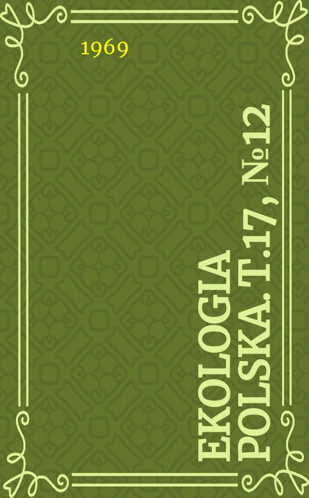 Ekologia polska. T.17, №12 : Nematodes associated with cabbage in Poland