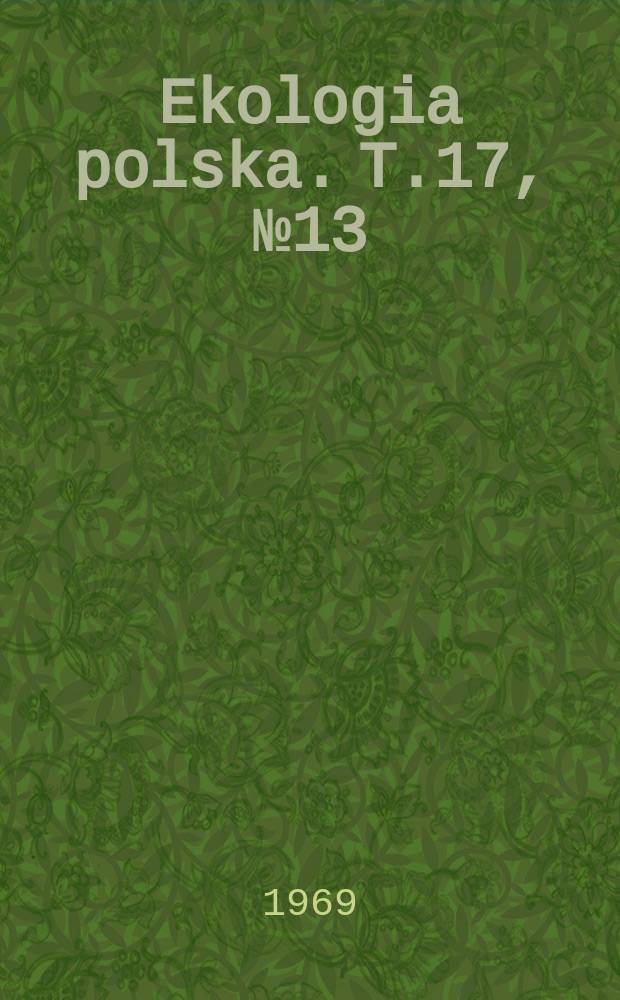 Ekologia polska. T.17, №13 : Nematodes associated with cabbage in Poland