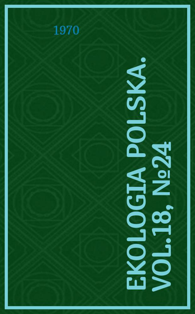 Ekologia polska. Vol.18, №24 : The periphyton of the suhnerged macrophytes of Mikolajskie Lake