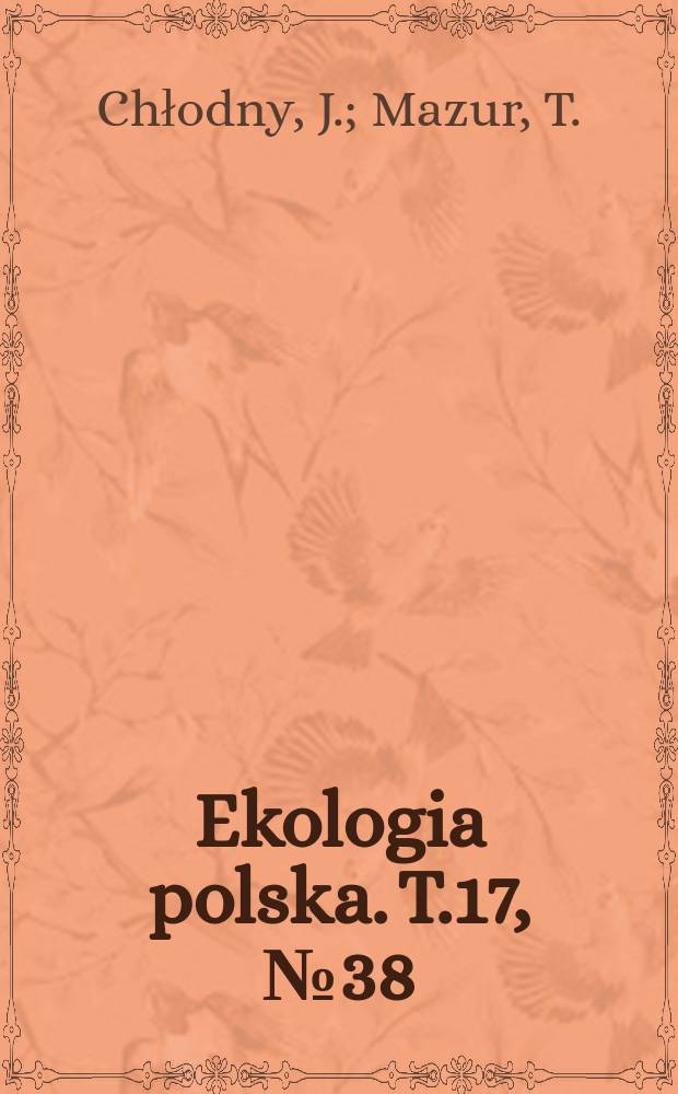 Ekologia polska. T.17, №38 : Food requirements and utilisation of food by Rana arvalis Nilss (Amphibia)