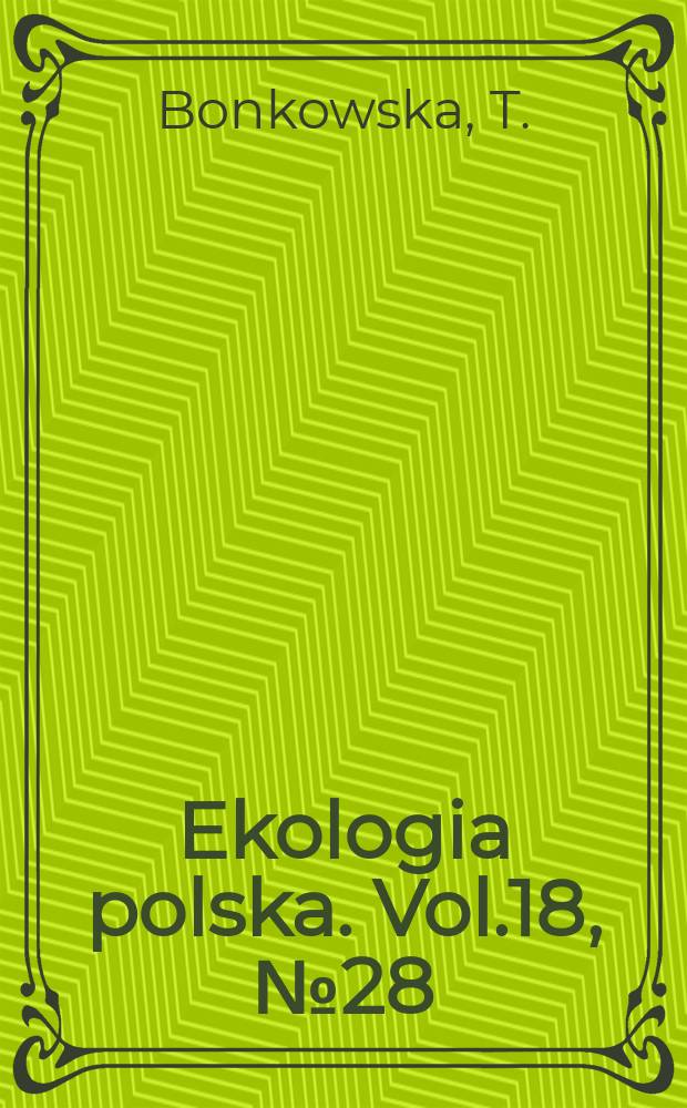 Ekologia polska. Vol.18, №28 : The effect of shelter belts on the distribution of Carabidae