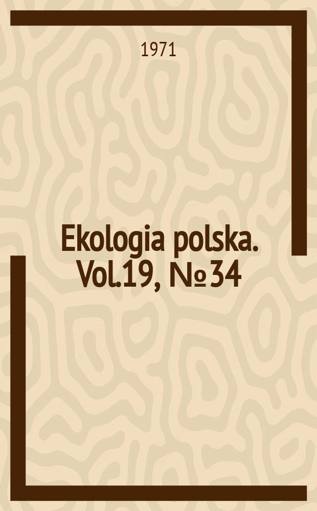 Ekologia polska. Vol.19, №34 : Analysis of pollen collected