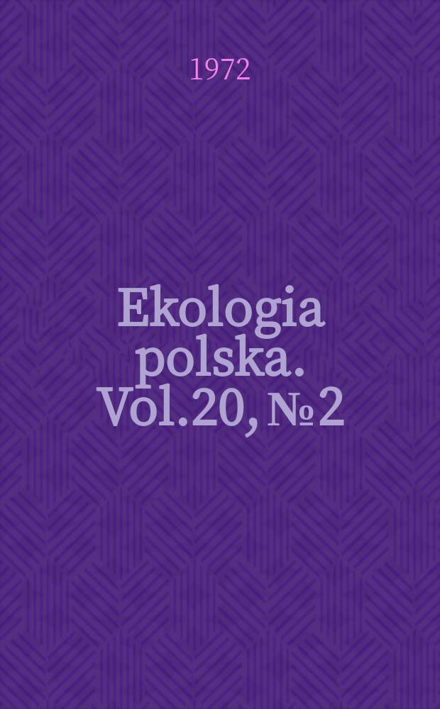 Ekologia polska. Vol.20, №2 : Methods of investigating of the productivity